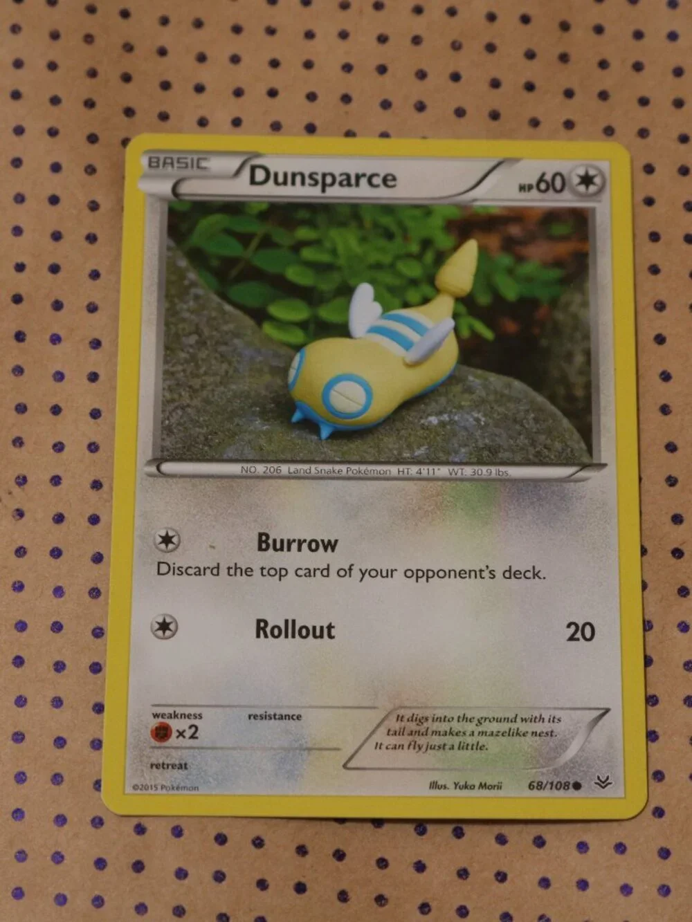 Dunsparce 68/108 Pokemon Card (2015)